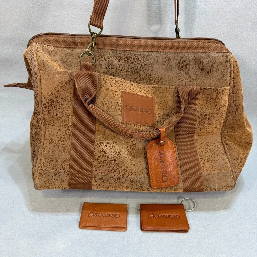 Vintage Greensboro Duffel Bag Set w/ Wallet & Keychain – 1990s Promo Travel Gear
